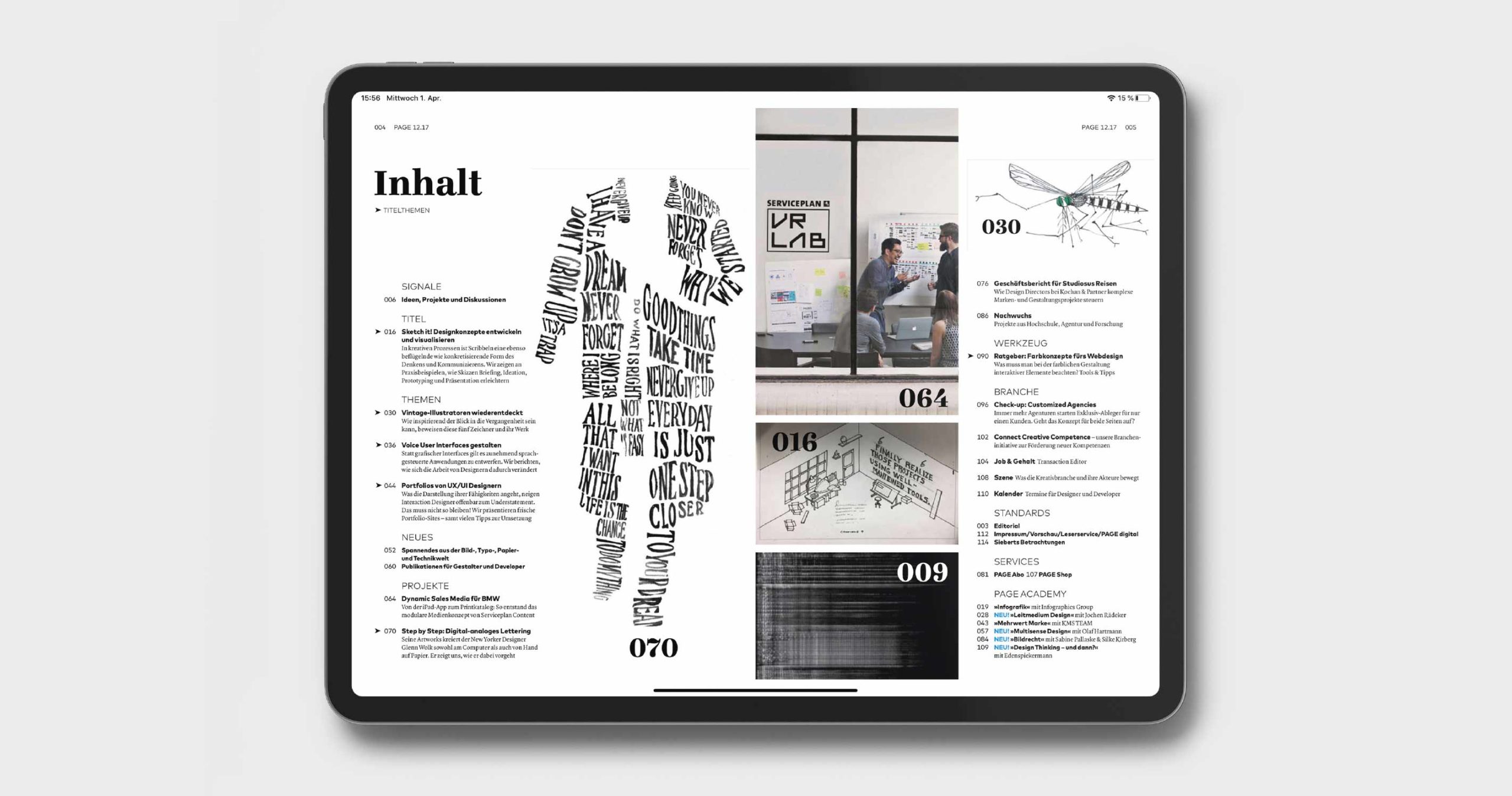 zartbitter Page Referenz Ansicht iPad