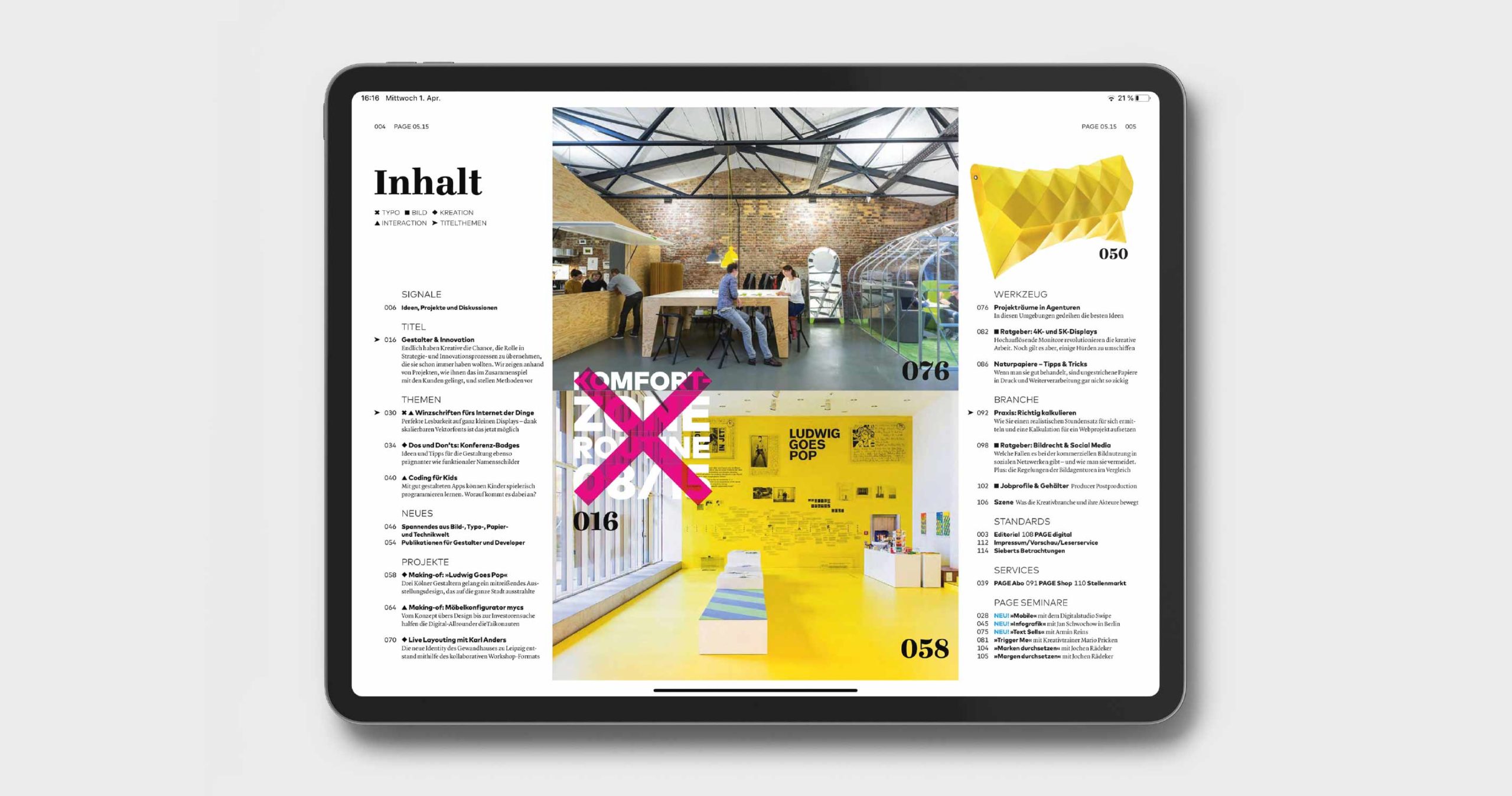 zartbitter Page Referenz Ansicht iPad