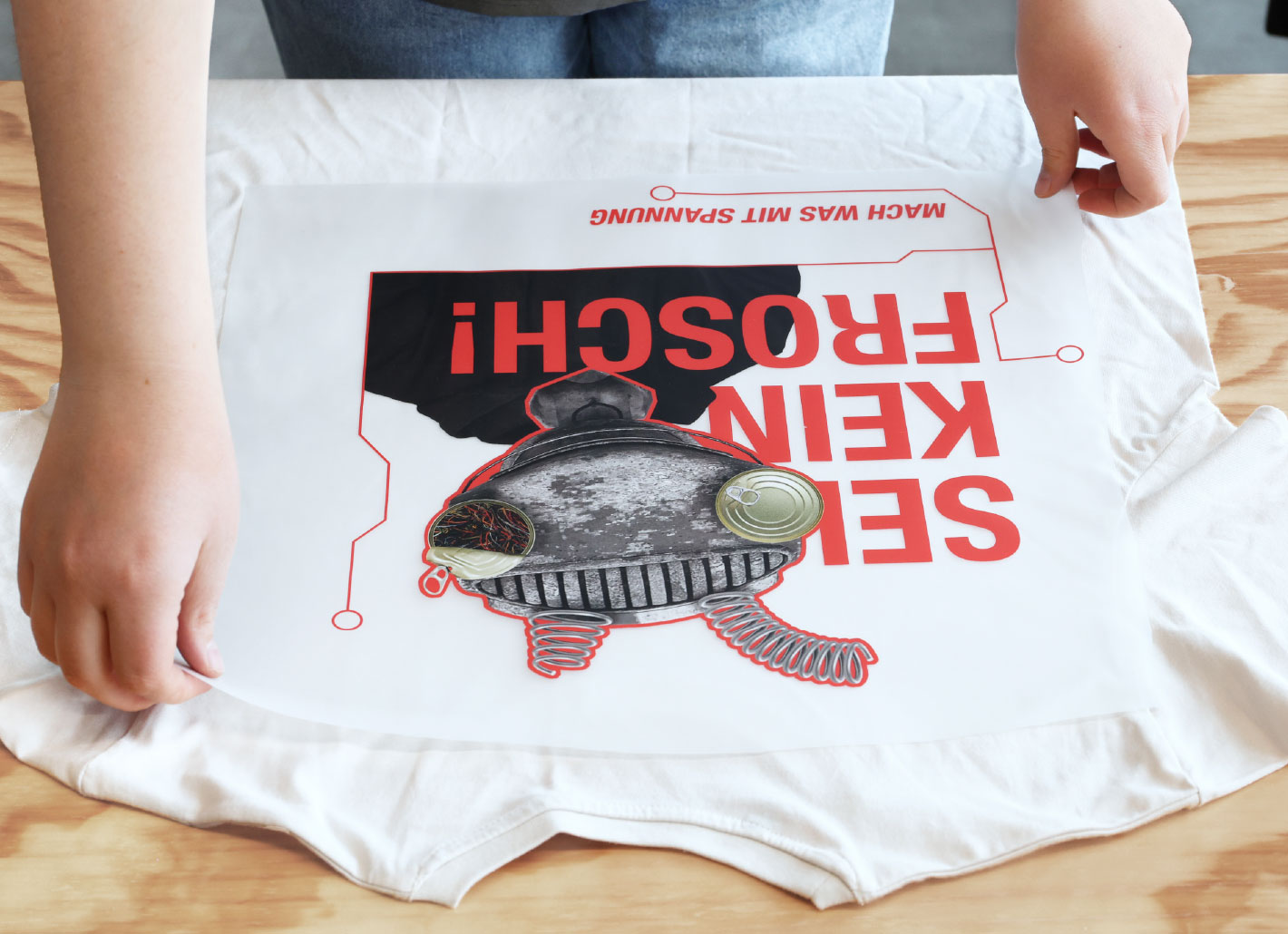 Shirt Folie hingelegt