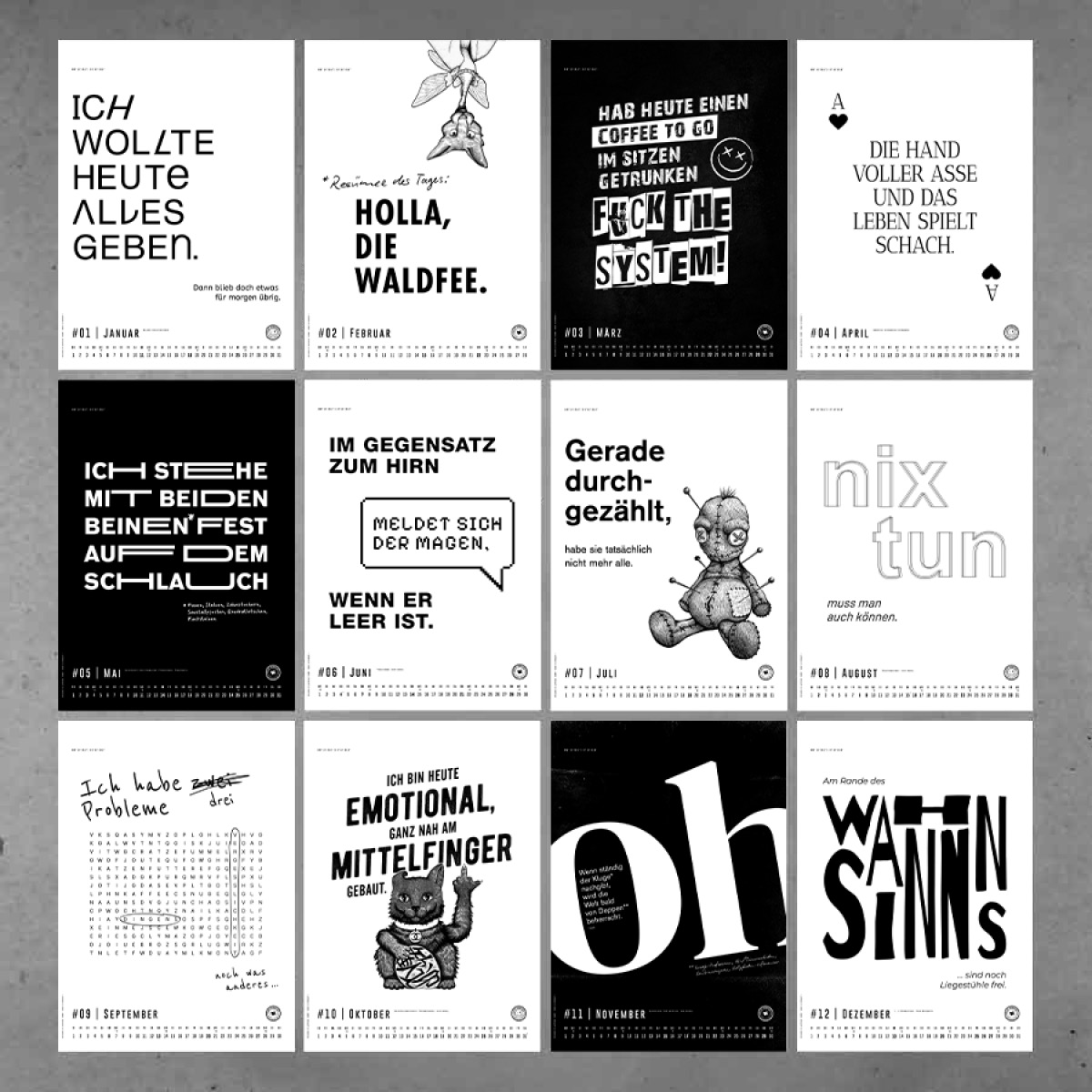 Kalender 2026 Design Übersicht